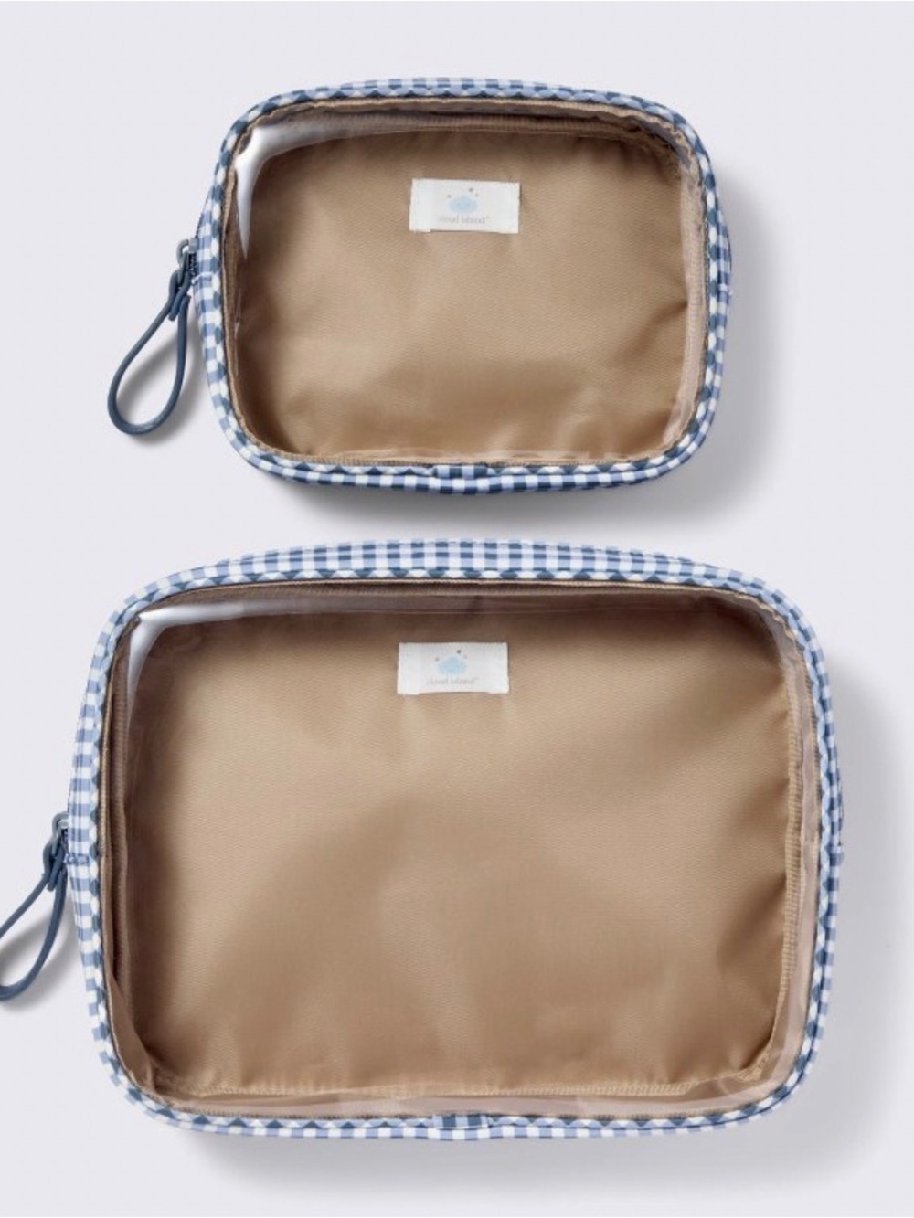 Blue Gingham Travel Pouch Set - Men Bags